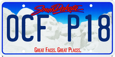 SD license plate 0CFP18