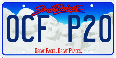 SD license plate 0CFP20