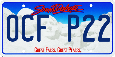 SD license plate 0CFP22