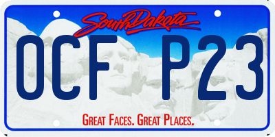 SD license plate 0CFP23