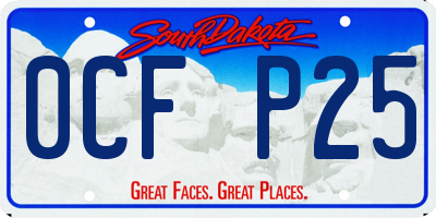 SD license plate 0CFP25