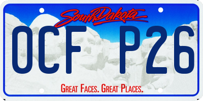 SD license plate 0CFP26
