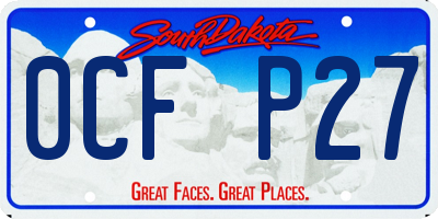 SD license plate 0CFP27