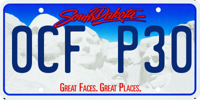 SD license plate 0CFP30