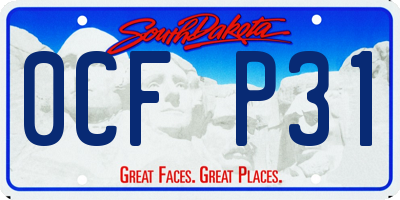 SD license plate 0CFP31