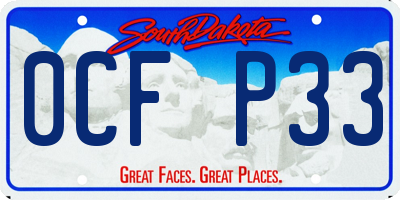 SD license plate 0CFP33