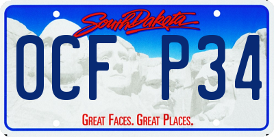 SD license plate 0CFP34