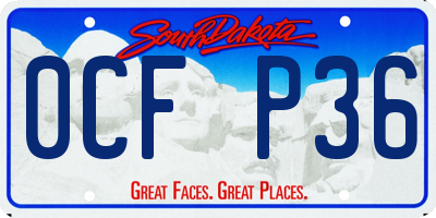 SD license plate 0CFP36