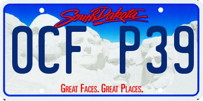 SD license plate 0CFP39
