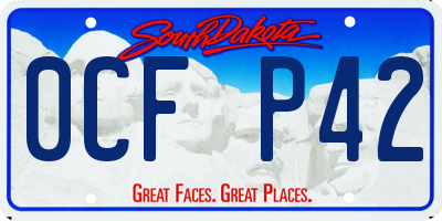 SD license plate 0CFP42