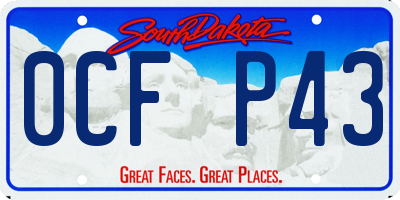SD license plate 0CFP43