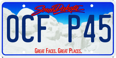 SD license plate 0CFP45