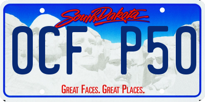 SD license plate 0CFP50