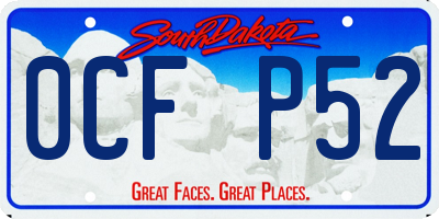 SD license plate 0CFP52