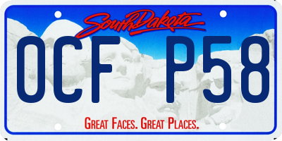 SD license plate 0CFP58