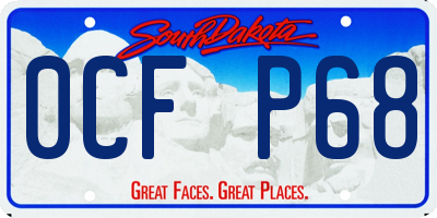 SD license plate 0CFP68