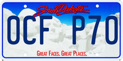 SD license plate 0CFP70