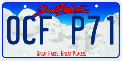 SD license plate 0CFP71