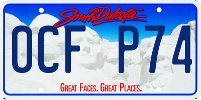 SD license plate 0CFP74
