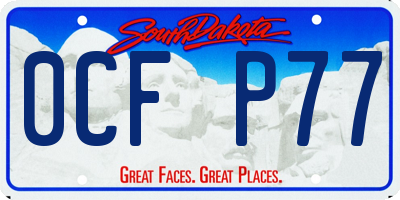 SD license plate 0CFP77