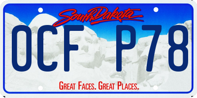 SD license plate 0CFP78