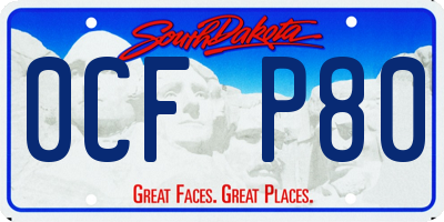 SD license plate 0CFP80