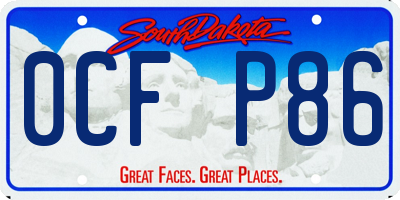 SD license plate 0CFP86