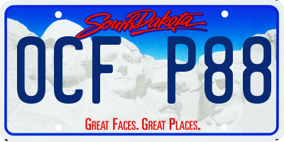 SD license plate 0CFP88