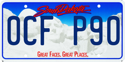 SD license plate 0CFP90