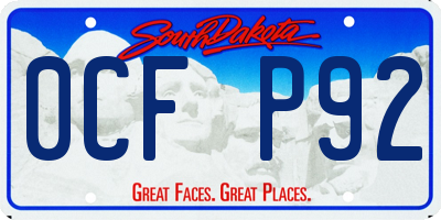 SD license plate 0CFP92