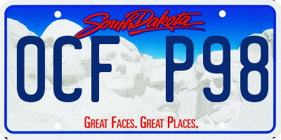 SD license plate 0CFP98