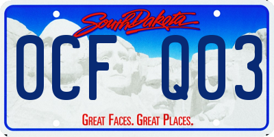 SD license plate 0CFQ03