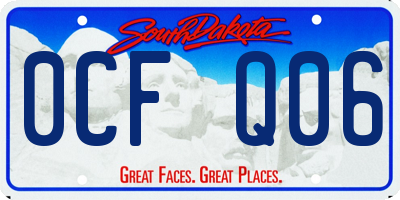 SD license plate 0CFQ06