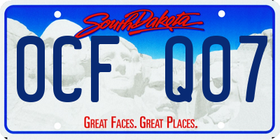 SD license plate 0CFQ07