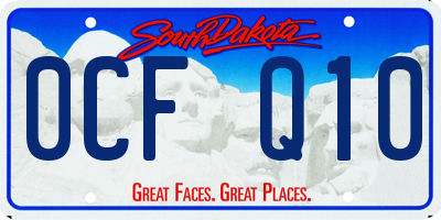 SD license plate 0CFQ10