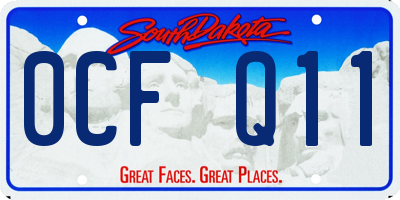 SD license plate 0CFQ11