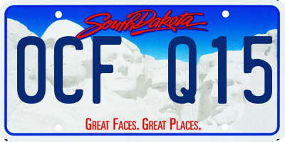 SD license plate 0CFQ15