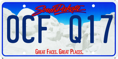 SD license plate 0CFQ17