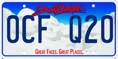 SD license plate 0CFQ20