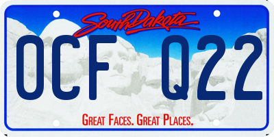 SD license plate 0CFQ22
