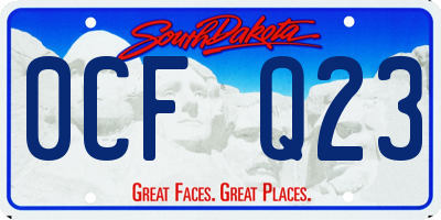 SD license plate 0CFQ23