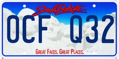 SD license plate 0CFQ32