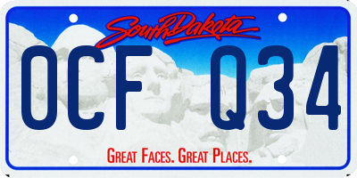 SD license plate 0CFQ34