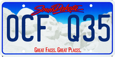 SD license plate 0CFQ35