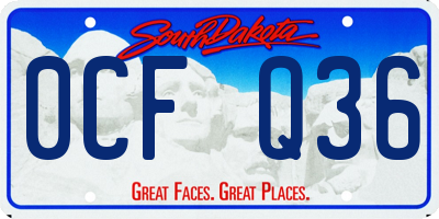 SD license plate 0CFQ36