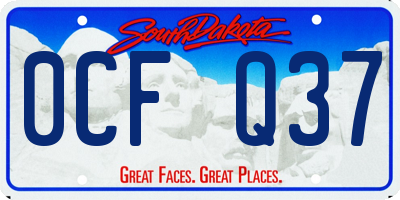 SD license plate 0CFQ37