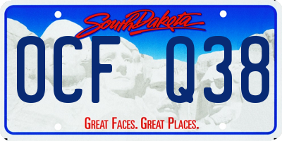 SD license plate 0CFQ38