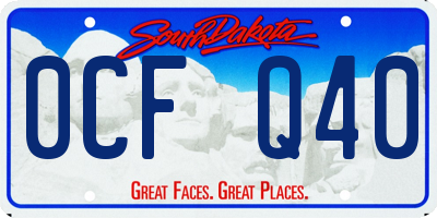 SD license plate 0CFQ40