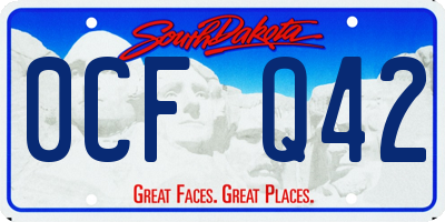 SD license plate 0CFQ42