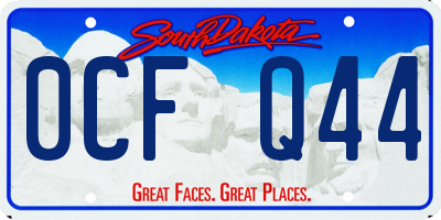 SD license plate 0CFQ44